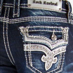 RARE ⚜️Rock Revival Kai B41 Silver Bootcut Jeans